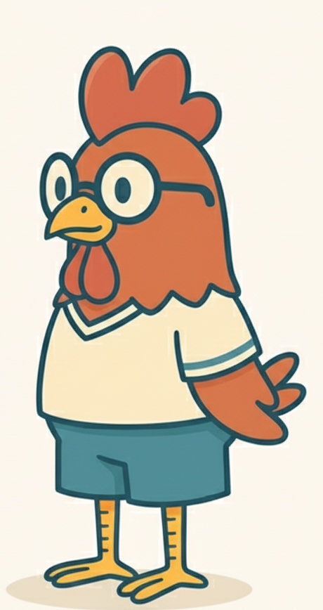 Coqpit, la mascotte de La Petite Data, tournée vers le texte de présentation